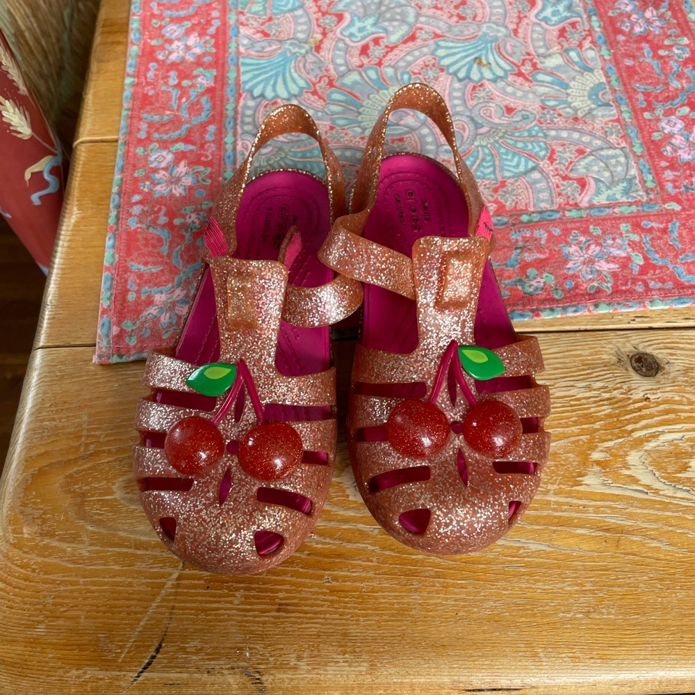 CROCS Glittery Red Cherry Kids Sandals